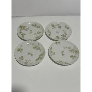 Four Haviland & Co Limoges France Pink White Flowers Porcelain Saucer Schleiger